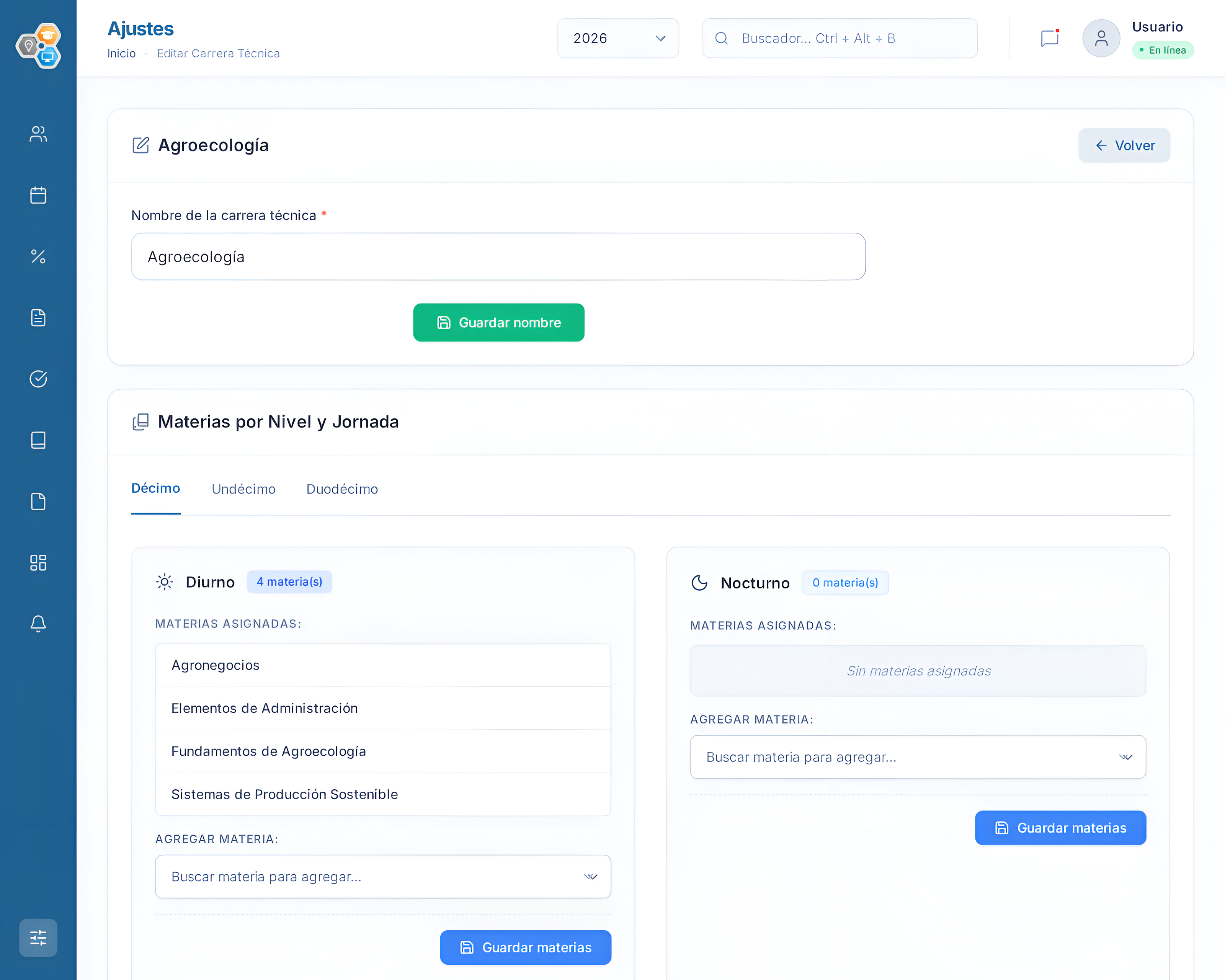 Gestión de Carreras Técnicas - Software para colegios y liceos