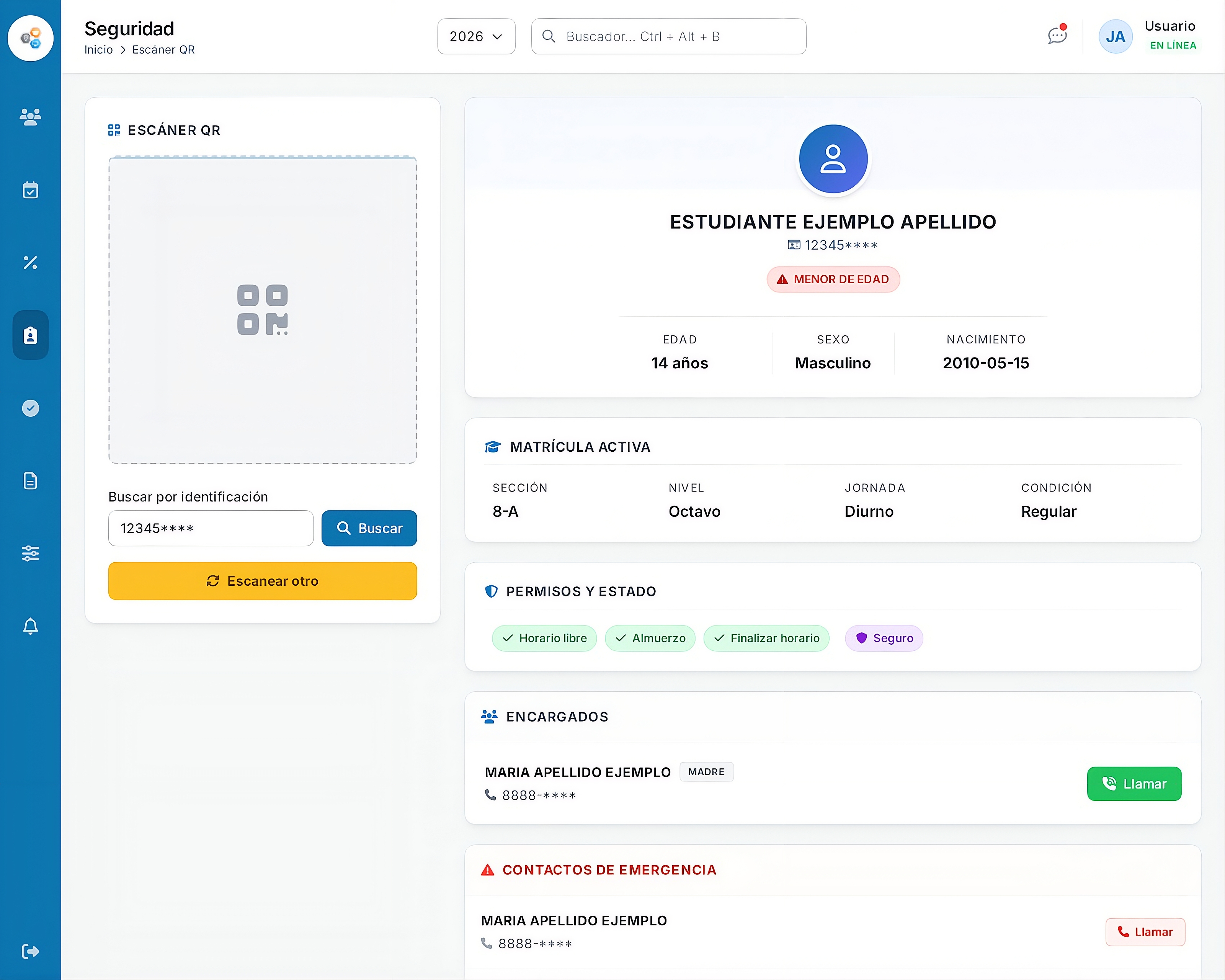 Escáner QR Estudiantil - Software para colegios y liceos