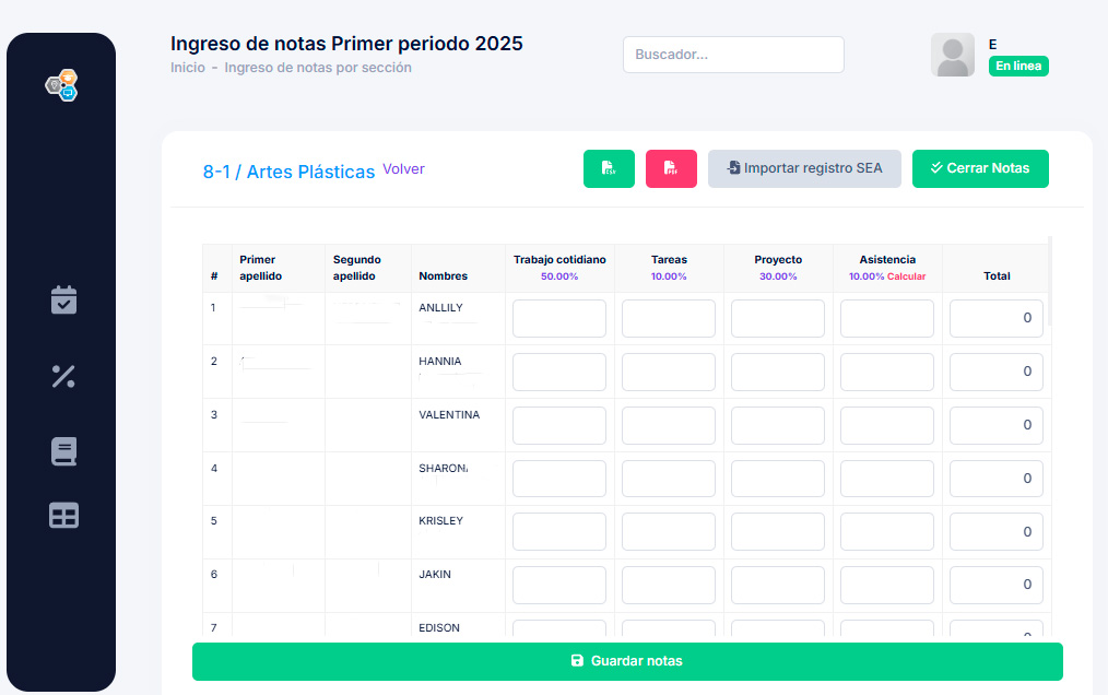 Control de Notas